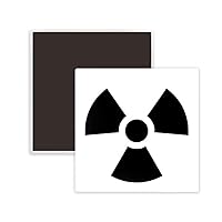 Dangerous Chemical Toxic Radiation Pattern Square Ceramics Fridge Magnet Keepsake Memento