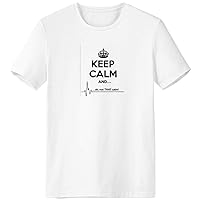 Quote Keep Calm Black Funny T-Shirt Workwear Pocket Short Sleeve Sport Clothing