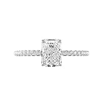 2 CT Radiant Moissanite Engagement Ring Wedding Eternity Band Vintage Solitaire Antique 4-Prong -Setting Setting Silver Jewelry Anniversary Promise Vintage Ring Gift for Her