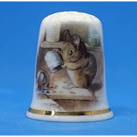 Birchcroft Porcelain China Collectible Thimble - Beatrix Potter Tom Thumb - Dome Gift Box