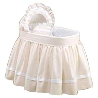 Baby Doll Bedding Regal Pique Bassinet Set, White