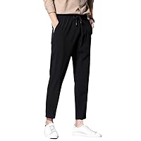 Versatile Trendy Loose Large Sports Pants for Men - Summer Thin Ice Silk Casual Trousers with Pockets