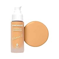Mamaearth Glow Serum Foundation - Ivory Glow Shade | with Vitamin C & Turmeric | Up to 12 Hour Buildable Coverage | Waterproof & Lightweight | 1.01 Fl Oz (30ml)