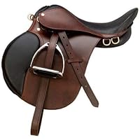 Manaal Enterprises Leather English All Purpose Close Contact Jumping Horse Saddle, Size 14
