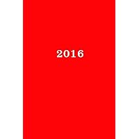 2016: Kalender/Terminplaner: 1 Woche auf 2 Seiten, Format ca. A5, Cover rot (German Edition)
