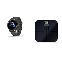 Garmin Venu 2S Smaller-Sized GPS Smartwatch and Index S2 Smart Scale Bundle