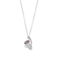 925 Sterling Silver 18 Rainbow Celestial Moonstone Cultured Freshwater Pearl and Pink Chalcedony Necklace 1 Jewelry Gifts for Women - Length Options: 18 8