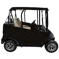 Premium Golf Cart Cover – Universal Portable & Drivable 4-Sided Black Golf Cart Cover – Club Car/EZGO RXV, TXT, EZGO Golf Cart Cover (60” L X 44” W)