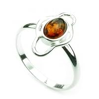 Lovely Baltic Amber & 925 Sterling Silver Designer Ring 7168-Q, US Size-8.5