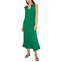 Riley & Rae Women's Tied-Shoulder Tiered Maxi Dress (Lush Green, Medium)