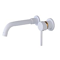 Faucets,Wall Mounted Faucet for Utility Sink Bathroom Taps Bath Taps with 20Cm Spout Sink Mixer Water Tap Concealed Sink Taps for Bathroom Tub Taps/White