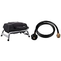 Char-Broil 1-Burner Portable Propane Gas Grill + Char-Broil 4-Foot Hose and Adapter Bundle