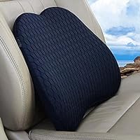 Memory Foam car Lumbar Support Pillow - Memory Foam Back Cushion - Used for car Seats, Office Chairs, recliners, Sofas, etc. (Black)