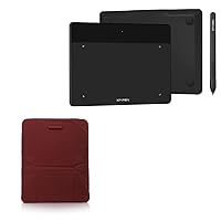 BoxWave Case Compatible with XP-Pen Deco Fun S - Velvet Pouch Stand, Velour Slip Sleeve Built-in Foldable Kickstand - Burgundy