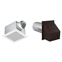 PRO300 Pro Series 300 CFM Exhaust Bath Fan Energy Star & Imperial VT0611 6-Inch Heavy-Duty Outdoor Exhaust Vent, with Intake Hood Conversion, 1-Pack, Brown