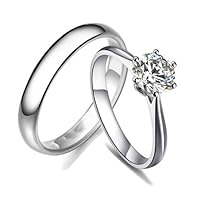 Charming Bridal Set Ring 0.33 Carat Round Cut Diamond on Gold