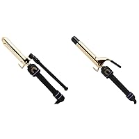 Hot Tools Pro Artist 24K Gold Marcel Iron | Long Lasting Curls, Waves (1 in) & Pro Signature Gold Curling Iron | Long-Lasting, Defined Curls, (1 in)