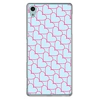 Second Skin Heart Stripe Saxe Blue x Pink (Clear) / for Xperia Z4 402SO/SoftBank SSO402-PCCL-201-Y178