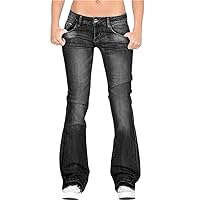 Andongnywell Womens Flare Jeans Bell Bottom Jeans Pants Retro Wide Leg Denim Pants Mid Waist Casual Long Pants