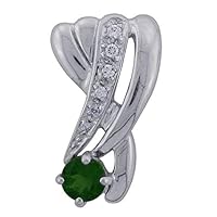 Carillon Synthetic Chrome Di Natural Gemstone Round Shape Pendant 925 Sterling Silver Anniversary Jewelry