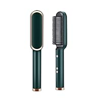 Hair Straightener for Women Professional Dryer Brush with Anti-Scald Ceramic Plates and Multiple Temp Settings Frizz-Free Silky Hair, Fast Heating Auto-Off Safe (Green)
