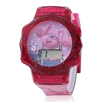 Accutime Blue's Clues Kids Digital Watch - LED Flashing Lights, LCD Watch Display, Kids, Girls Watch, Plastic Strap in Pink (Model: BLU4015AZ)