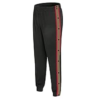 Button Tear Away Basketball Pants Training Warm up Sweatpants Men's Side High Split Snap Button Pants for Sport