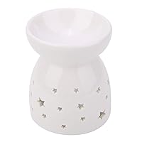 Ceramic Tealight Candle Holder Oil Burner, Essential Oil Incense Aroma Diffuser Furnace Home Decoration Romantic White