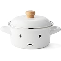 Fuji Hollow Miffy Face Induction Compatible Casserole with Both Hands, White, 5.9 inches (15 cm)