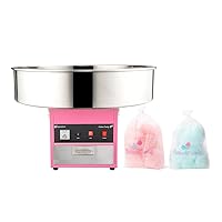 Restaurantware Hi Tek 28 Inch Cotton Candy Machine 1 Birthday Party and Carnival Candy Floss Maker - Produces 120 Cones Per Hour 110V Stainless Steel Sugar Cotton Machine 1080W