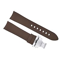 CURVED END SILICONE WATCH BAND RUBBER STRAP 18MM 19MM,20MM 21MM 22MM 24MM +CLASP Black With Silver - 18mm