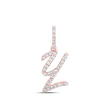 10kt Rose Gold Womens Round Diamond Y Initial Letter Pendant 1/8 Cttw
