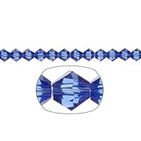 bicone Crystal Beads Cobalt Blue Faceted Xilion Crystal for Jewelry Making mm 74cnt