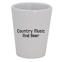 Country Music And Beer - 1.5oz Ceramic White Shot Glass