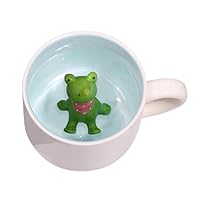 Animal Cute Frog Coffee Mug,Funny Cartoon Figurine Milk Tea Cup, Frog Gifts for Friends Kids Girls Wife Grandma Auntie Birthday Present (Frog) Home Tool