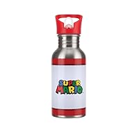 Super Mario Metal Straw Water Bottle, One Size, Multicolor