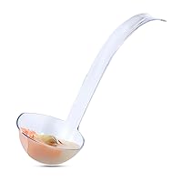 Clear Plastic Punch Ladle with Heavy Duty Construction, Perfect for Serving Soups, Gravies, Sauces and More