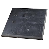 Shungite Tile from Real Karelian Shungite Stones Shungite Slab Plate Shungite Crystal Charging Plate Mineral Décor Coaster Healing Crystal Plates (Polished, 100x100mm / 3.93