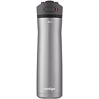 Contigo Ashland Chill Stainless Steel Water Bottle with Leakproof Lid & Straw, Water Bottle with Handle Keeps Drinks Cold for 24hrs & Hot for 6hrs, Great for Travel, School, Work, & More, 24oz