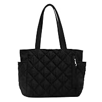 Quilted Tote Bag for Women Puffer Hobo Handbag Padding Quilted Bag Trendy Lightweight Shoulder Bag Casual