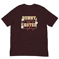Bunny Kisses Faster Wishes Easter Retro Patterns Flowers Stars Lightning Vintage Tee Shirt