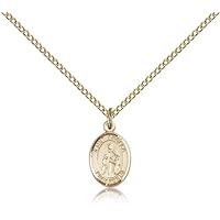 Saint Angela Merici Medals - Gold Plated St. Angela Merici Pendant Including 18 Inch Necklace