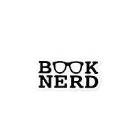 Book Nerd Funny Book Lover Reading with Eye Glass Durable Vinyl Sticker