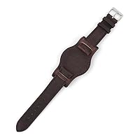 Leather Bund Watch Strap 18mm 19mm 20mm 21mm 22mm Crazy Horse Leather Cuff Watchband