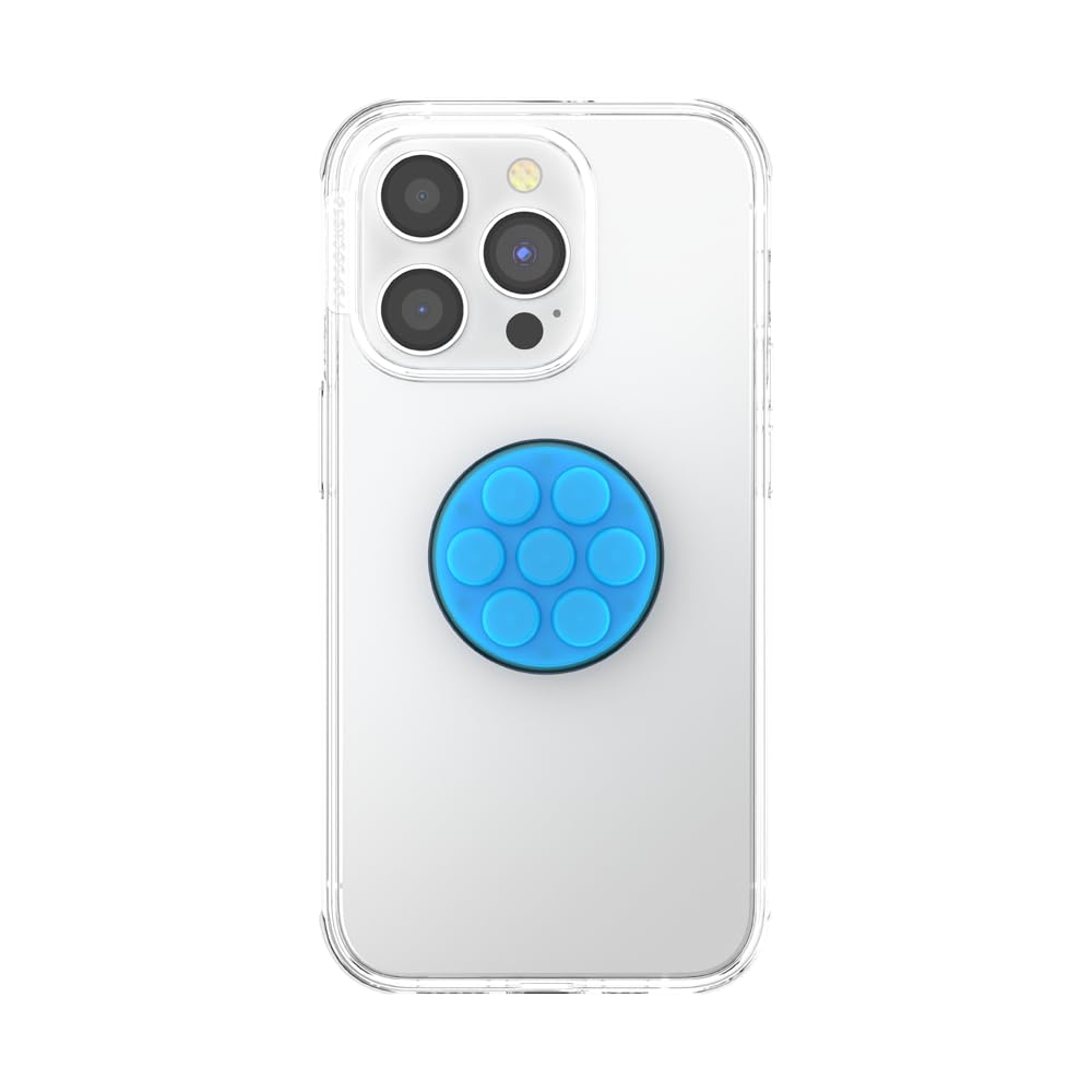 PopSockets Plant-Based Phone Grip with Expanding Kickstand, Eco-Friendly PopSockets for Phone - Translucent Popper Electric Blue