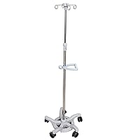 Infusion Stand with 2 Hooks,Height Adjustable Stainless Steel Drip Stand,Portable Clinic Home Use Mobile Drip Vehicles