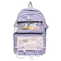 Kawaii Itabag Backpack for Daily Use, Cute Ita Bag Daypack Bookbag Hiking Travel Backpack Shoulder Bag Large Capacity (purple)