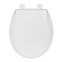 CASAINC Round Toilet Seat, Close Front Toilet Seats for Standard Toilets, Comfort Fit Toilet Seat with Quiet Close, Never Loosen and Easily Remove, Plastic, White