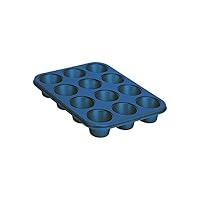 NutriChef 12-cup Blue Oven Muffin Pan, Non-Stick Coated Layer Surface, Even Heating Muffin Tray for Muffins, Cupcakes, Pastries & Mini Pies, Used for Model Number NCBK6TR