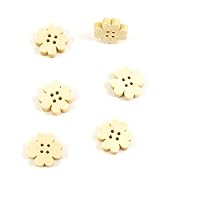 Price per 10 Pieces Sewing Sew On Buttons AD1 Flower 4 Holes for clothes in bulk wood wooden Clothing